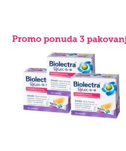 PROMO PONUDA -  3 KUTIJE BIOLECTRA RELAX MAGNEZIJ 375 MG + B + C VREĆICE (3x20 vrećica)