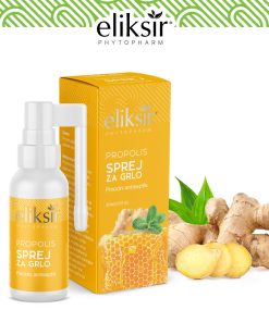 Eliksir Propolis sprej za grlo 30ml, Za ublažavanje tegoba kod virusnih, bakterijskih i gljivičnih upala grla