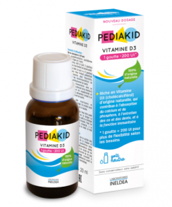 PEDIAKID Vitamin D3 kapi 20ml, Dodatak prehrani bogat vitaminom D3 prirodnog izvora