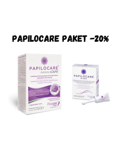 PAPILOCARE PAKET KAPSULE a30 + GEL 7x5ml na -20%, Dodatak prehrani koji sadrži suhi ekstrakt Reishi gljive, Gel za sprječavanje i pomoćno liječenje lezija uzrokovanih HPV-om