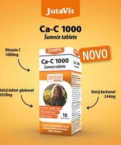 JutaVit Ca-C 1000 šumeće tablete a10, Kod povećane potrebe ili nedostatka kalcija i vitamina C