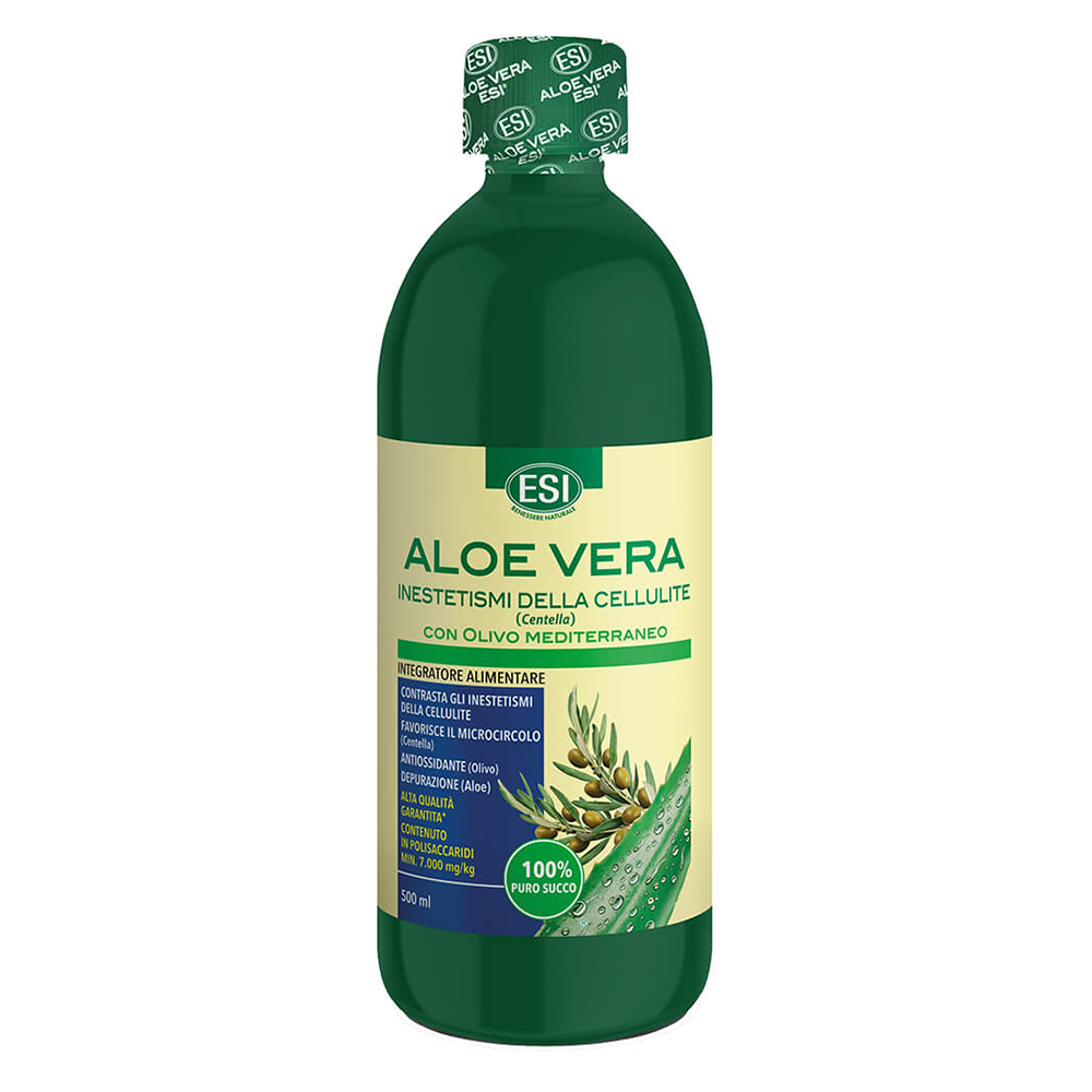 ESI ALOE VERA SOK 500ml SA MASLINOM I GOTU KOLOM, Sprječava nastanak celulita i podstiče mikrocirkulaciju.