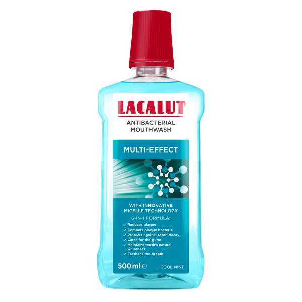 LACALUT Multi-effect micelarna otopina za usnu šupljinu 500ml, Sa inovativnom 6u1 formulom nudi savršenu zaštitu za zube i desni