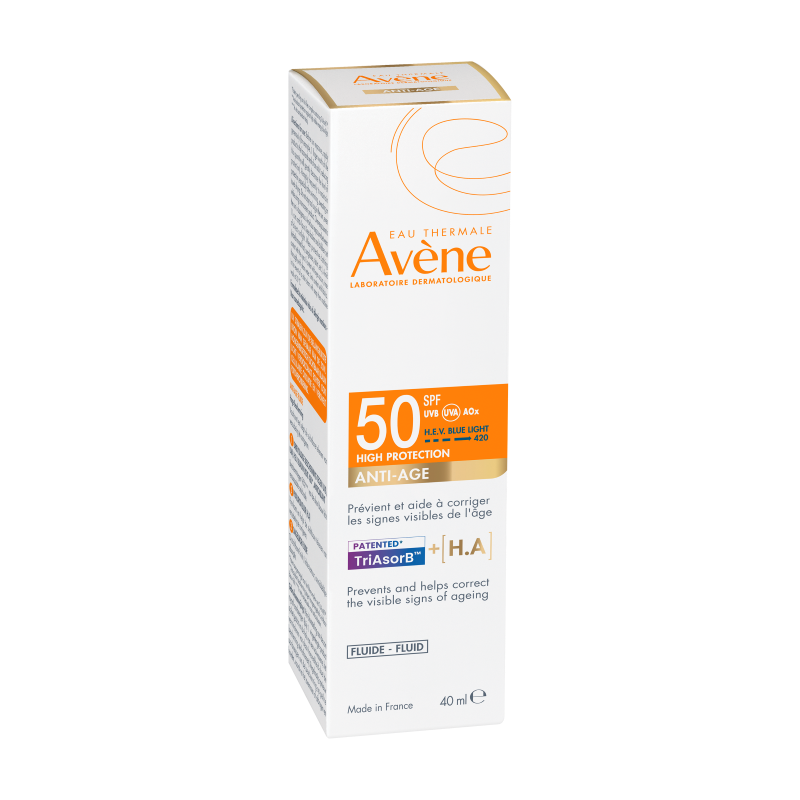 AVENE Sun Anti-Age fluid SPF50 (40ml), Štiti, ispravlja bore, poboljšava čvrstoću.