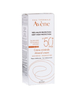 AVENE Mineralna krema SPF50+ 50ml, Vrlo visoka zaštita lica za kožu koja ne podnosi kemijske filtre i parfeme za odrasle i djecu.