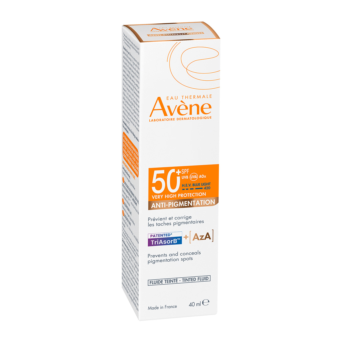AVENE Fluid Anti-pigmentation SPF50+ (40ml), Vrlo visoka zaštita od sunca SPF50+ s fluidnom i laganom teksturom za osjetljivu kožu lica.