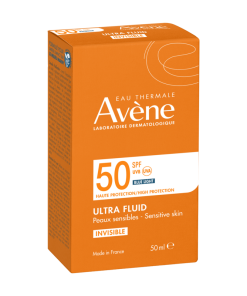 AVENE ULTRA FLUID Invisible SPF50 (50ml), Nevidljiva, ultra fluidna, visoka zaštita od sunca, koja štiti osjetljivu kožu lica od UVB-UVA zraka i plave svjetlosti.