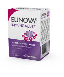 EUNOVA IMMUNO ACUTE a10 (kesice) Prašak za oralni rastvor,kombinacija vitamina, minerala i antioksidanasa za snažnu podršku imunitetu