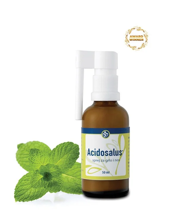 ACIDOSALUS SPREJ ZA NOS I GRLO 50ml, Terapija kod alergije, prehlada te u održavanju i zaštiti sluznice nosa, usta i grla