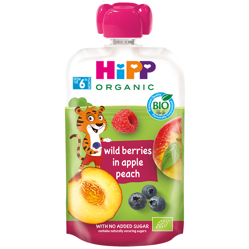 HIPP ORGANIC KAŠICA Šumsko voće, jabuka, breskva u vrećici 100g