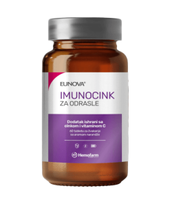 EUNOVA IMUNOCINK ZA ODRASLE TABLETE ZA ŽVAKANJE a60,Dodatak prehrani sa cinkom i vitaminom C