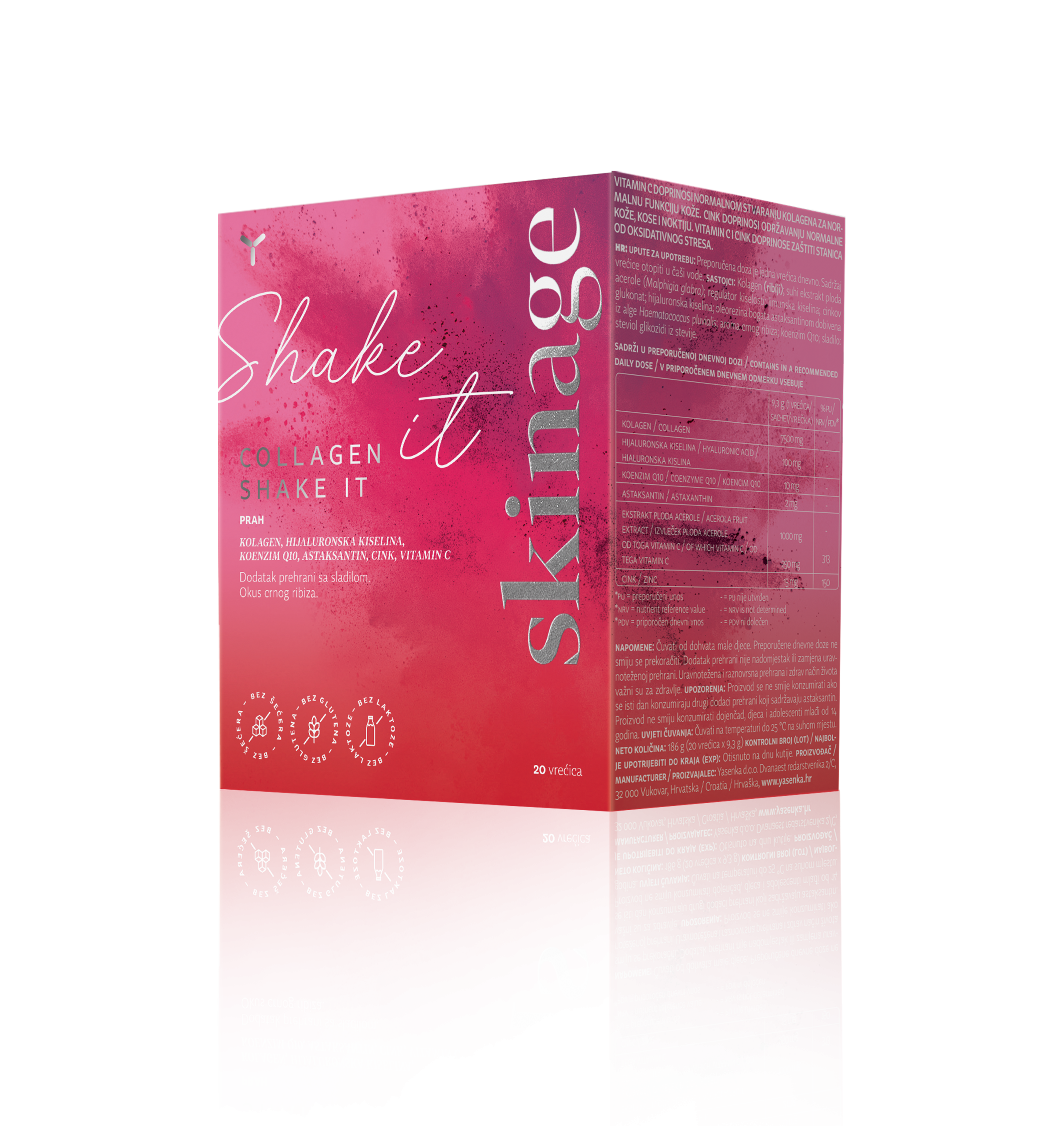 YASENKA KOLAGEN U PRAHU, 20 VREĆICA, OKUS CRNOG RIBIZA