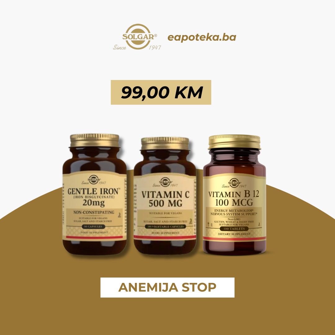 SOLGAR PAKET Željezo + Vitamin C + Vitamin B12