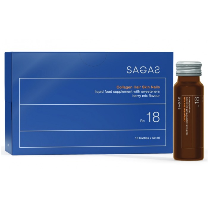 SAGAS Rc 18 KOLAGEN, Za kožu, kosu i nokte (10 bočica po 50ml )