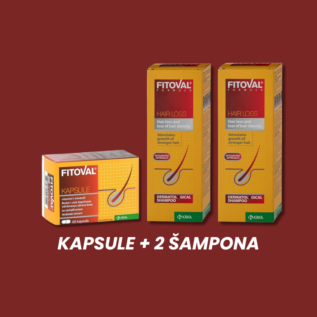 FITOVAL PAKET: Kapsule 60 komada + 2 Šampona 200ml