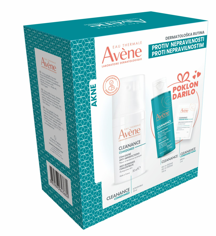 AVENE PAKET PROTIV NEPRAVILNOSTI ( CLEANANCE GEL ZA ČIŠĆENJE 100ml + COMEDOMED KONCENTRAT 30ml + PILING 2ml)