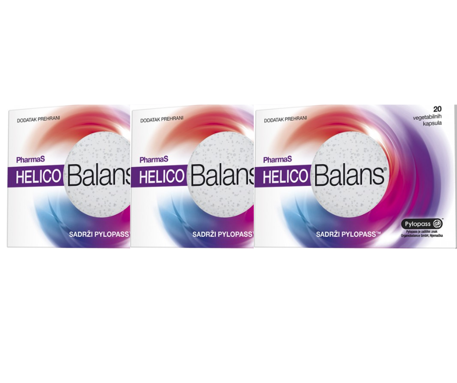 POSEBNA PONUDA: 3 KUTIJE PHARMAS HELICOBALANS (UKUPNO 60 KAPSULA), Potpora terapiji Helicobacter pylori