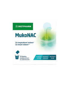 DIETPHARM MukoNAC ( 10 kesica),Za tretiranje simptoma oboljenja respiratornih puteva koji su praćeni stvaranjem sekreta.