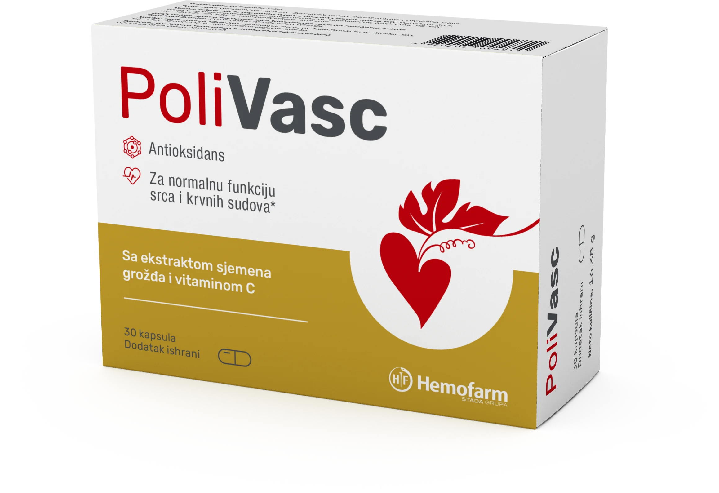 POLIVASC ANTIOKSIDAS, 30 KAPSULA ZA BOLJU CIRKULACIJU I ZA NORMALNU FUNKCIJU SRCA I KRVNIH SUDOVA