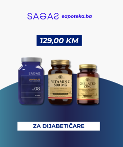 SOLGAR PAKET: Sagas Alpha Lipoic 600 60 tableta + SOLGAR Vitamin C 500mg 100 kapsula + SOLGAR CINK KELAT 100 tableta