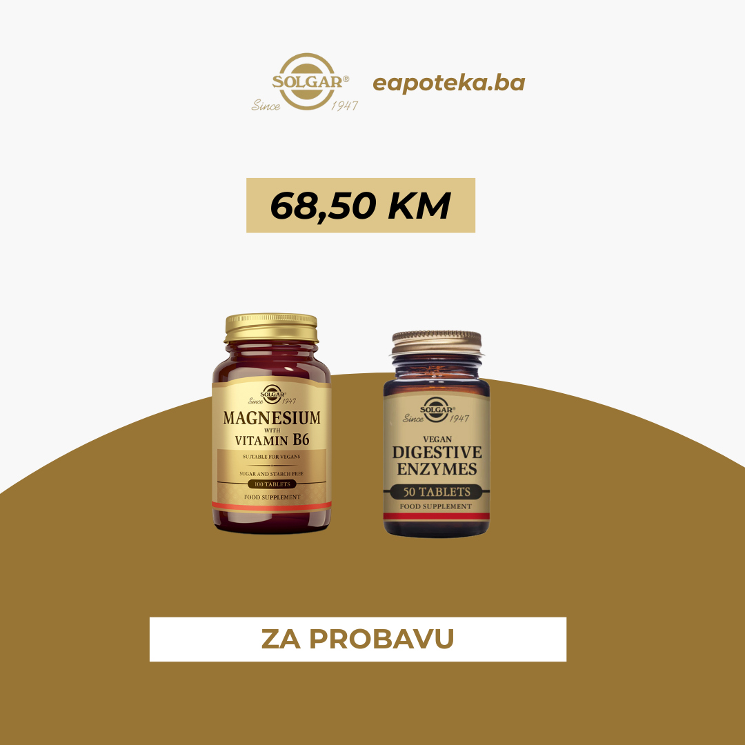 SOLGAR PAKET ZA PROBAVU: SolgarDigestive Enzymes 50 tableta + Solgar MG B6 100 tableta