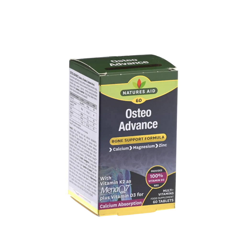 NATURES AID OSTEO ADVANCE, 60 TABLETA PODRŽAVA ODRŽAVANJE NORMALNIH I JAKIH KOSTIJU I ZUBA