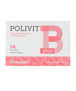 HEMOFARM POLIVIT B PLUS ( 30 TABLETA ), Kompleks B vitamina + folat, za smanjenje umora i iscrpljenosti