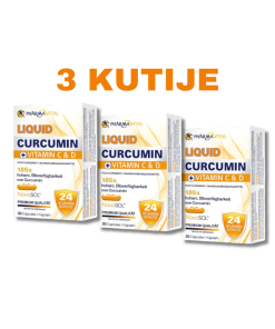 3 KUTIJE PHARMAVITAL TEČNI KURKUMIN U KAPSULAMA a30 + Vitamin C & D, Jača imunološki sistem