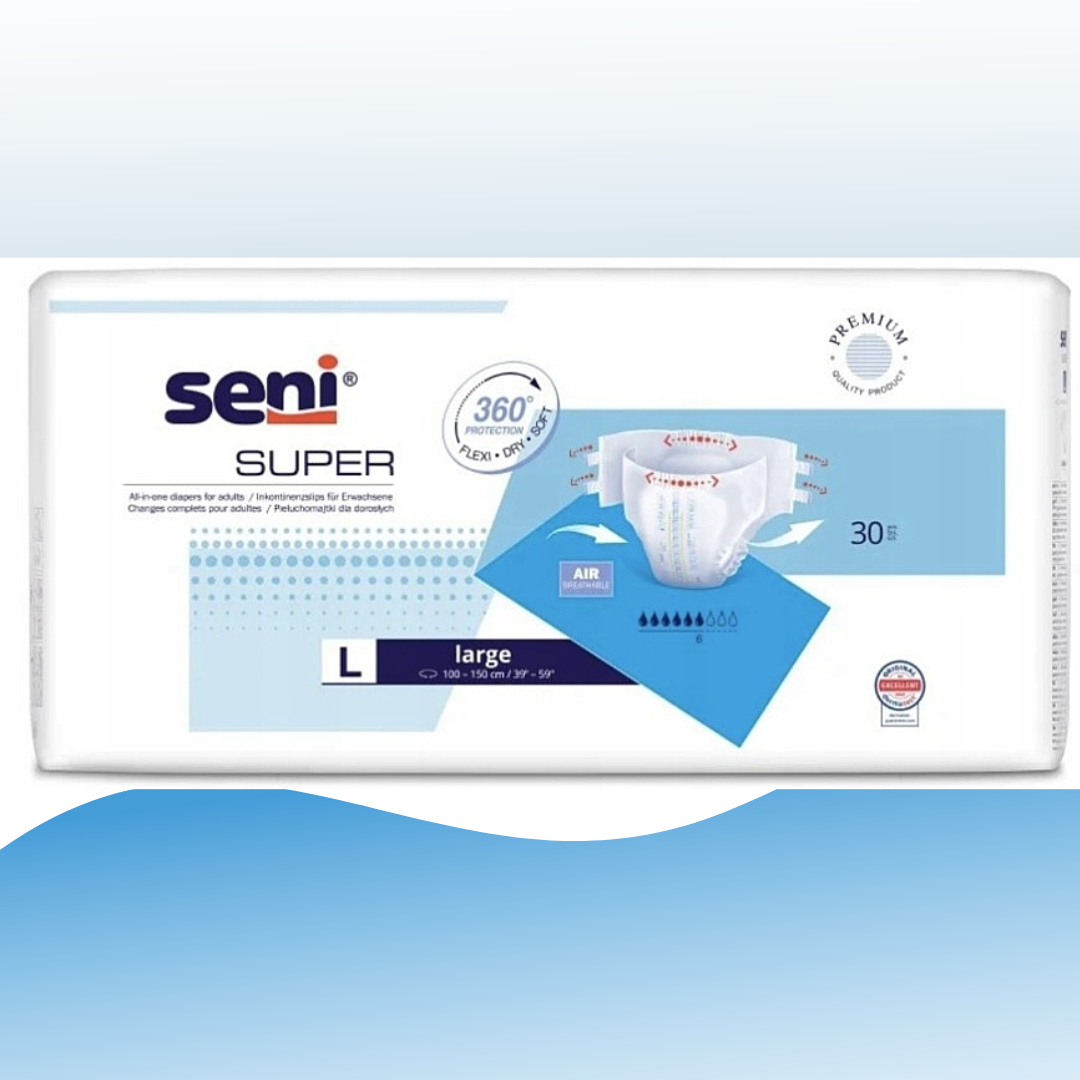 SENI "SUPER" PELENE VELIČINA "L" (100-150cm) 30 KOMADA