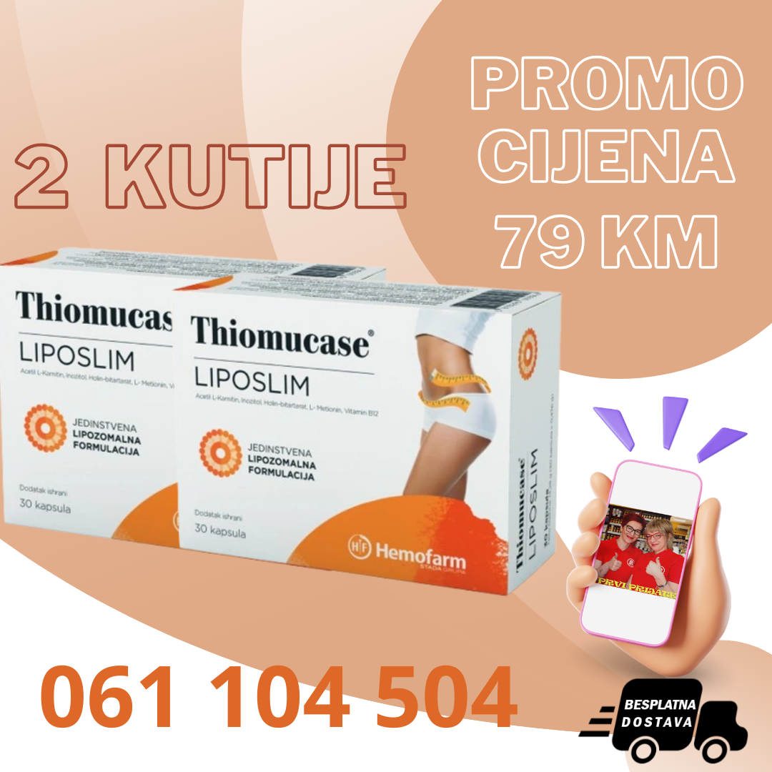 POSEBNA PONUDA THIOMUCASE LIPOSLIM KAPSULE ( 2 PAKOVANJA, 60 KAPSULA ) 79 KM + BESPLATNA DOSTAVA