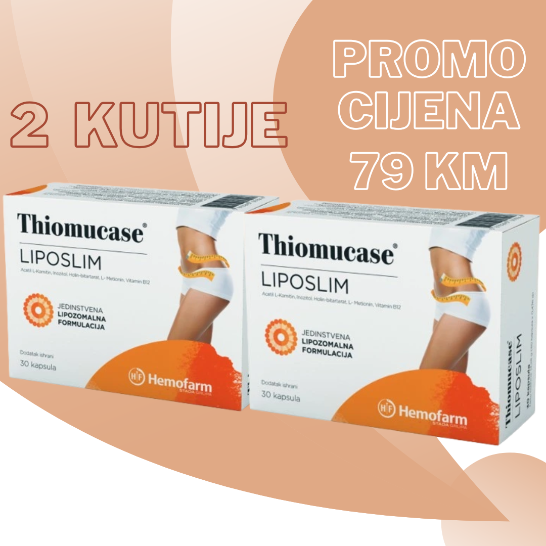 POSEBNA PONUDA THIOMUCASE LIPOSLIM KAPSULE ( 2 PAKOVANJA, 60 KAPSULA ) 79 KM + BESPLATNA DOSTAVA