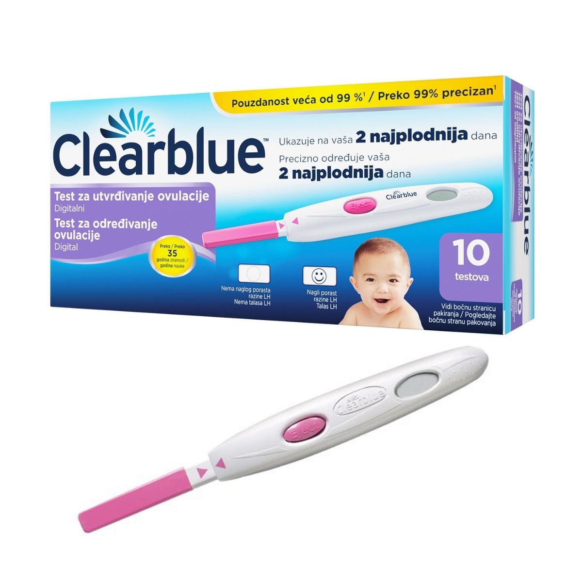 Clearblue ovulacijski test digitalni 10 testova