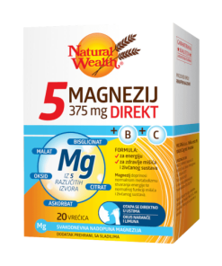 NATURAL WEALTH 5 Magnezij 375 direkt 20 vrećica