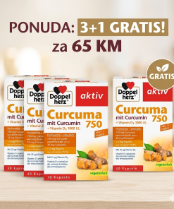 Posebna ponuda: Doppelherz Kurkuma 3+1 GRATIS ( ukupno 120 kapsula) za 65KM