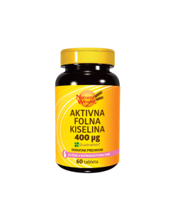 NATURAL WEALTH Aktivna folna kiselina 400 µg ( 60 TABLETA )